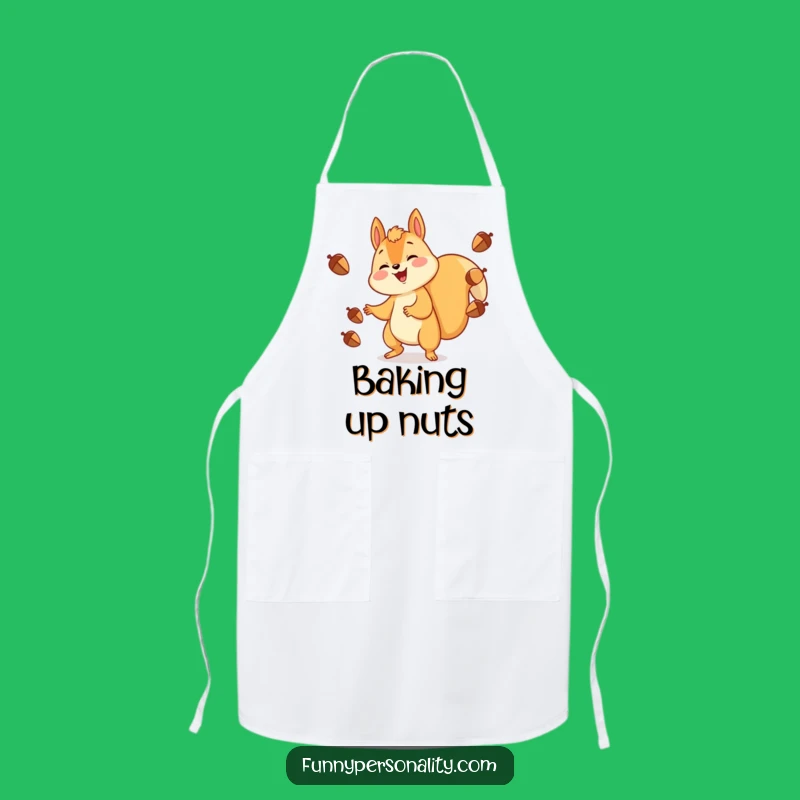 Funny Squirrel Juggling Apron - Cheerful Kitchen Wear for Acorn Enthusiasts