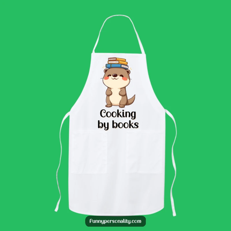 Funny Chef Apron - Otter Balances Books, Hilarious Kitchen Accessory