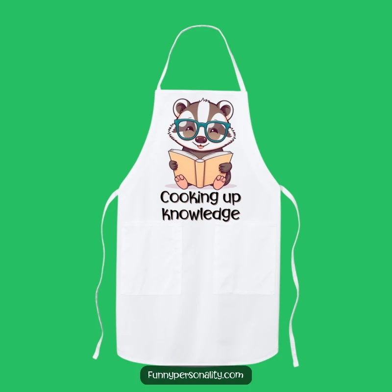 Funny Badger Bookworm Apron: Cook Up Knowledge with Hilarious Style