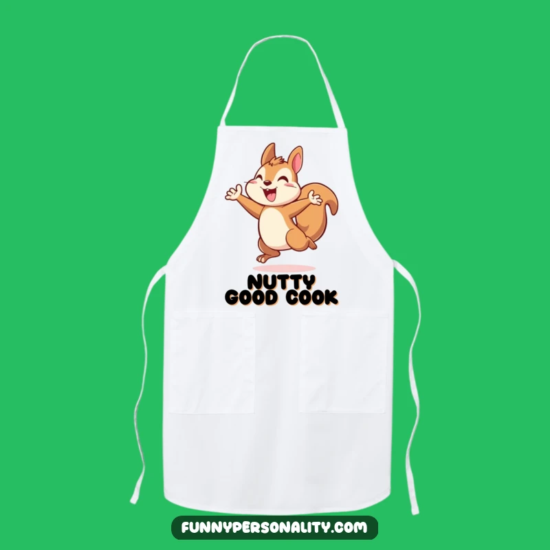 Energetic Squirrel Apron: Cook with Energy, Perfect Motivational Kitchen Gift