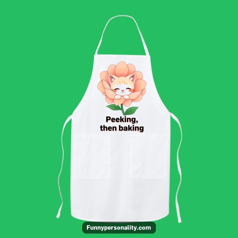 Funny Apron: Shy Cat Peeker, Perfect Gift