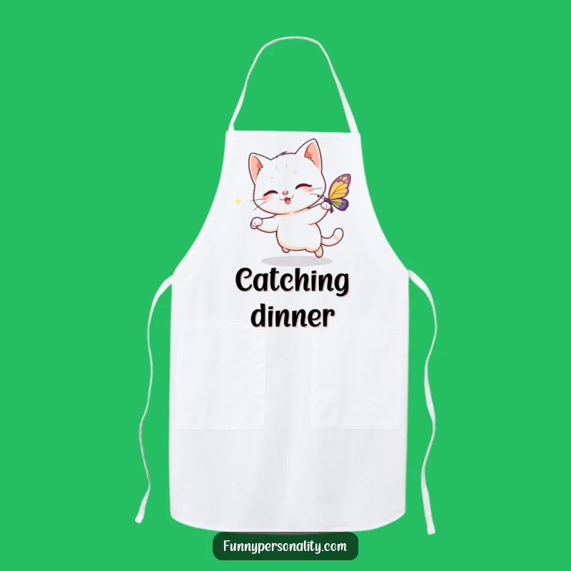 Funny Cat Butterfly Apron - Kitchen Cartoon Wear, Hilarious Gift