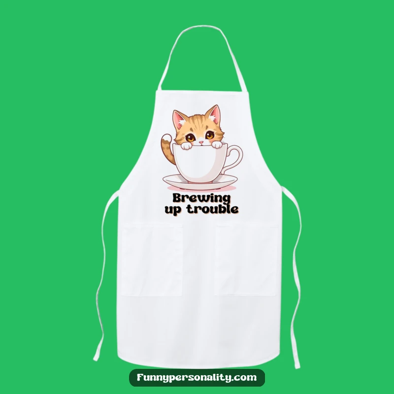 Funny Cat Kitchen Apron: Tea Time Fun, Curious Cook, Perfect Funny Gift