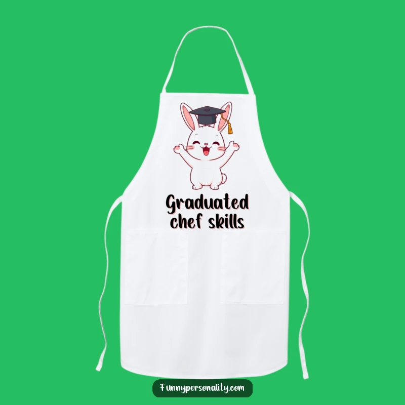 Funny Chef Apron - Rabbit Graduating, Hilarious Kitchen Accessory