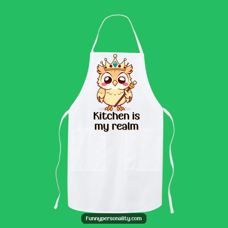 Funny Owl King Apron: Cook with Royalty and Humor, A Hilarious Kitchen Monarch