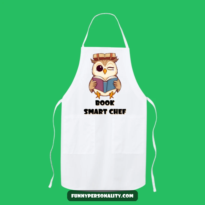 Funny Winking Owl Book Apron: Cook with Cleverness & Humor