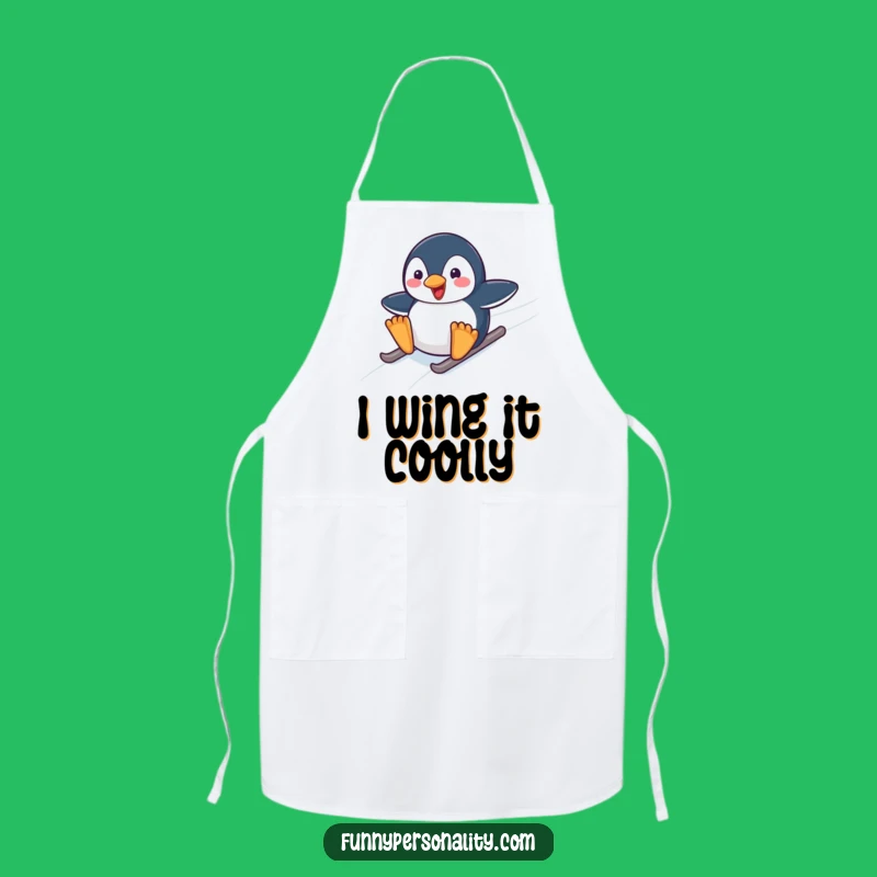 Funny Penguin Sliding Apron - Kitchen Fun for Arctic Food Lovers