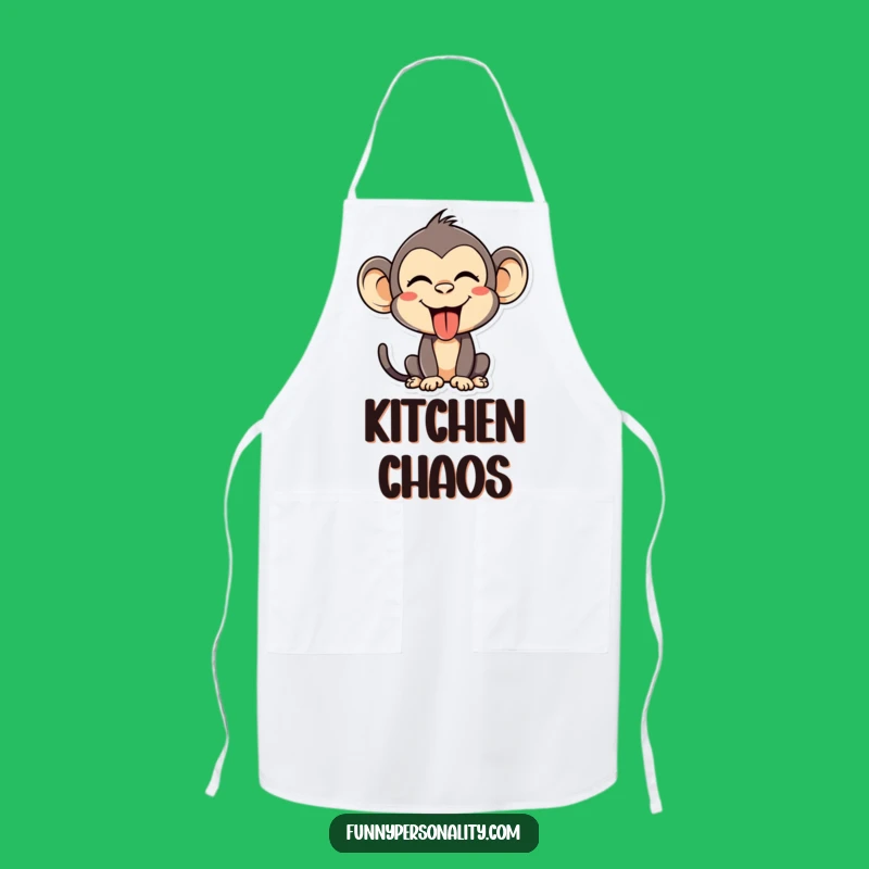 Funny Monkey Face Apron - Silly Kitchen Wear for Playful Cooks