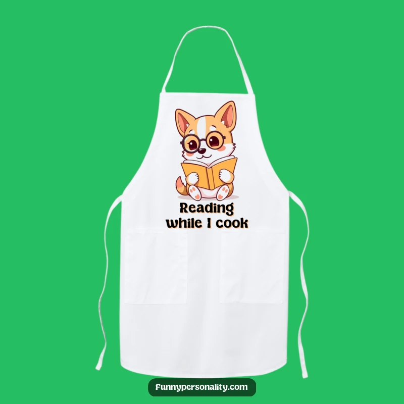 Funny Apron: Monocled Dog Reader, Perfect Gift