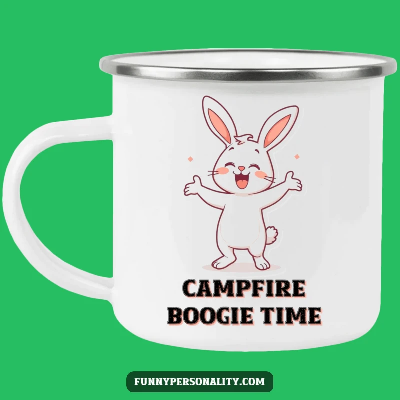 Funny Bunny Dance Camping Mug: Adventure with a Beat!