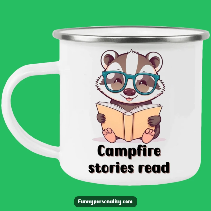 Funny Badger Bookworm Camping Mug: Adventure Fuel for the Intellectually Curious