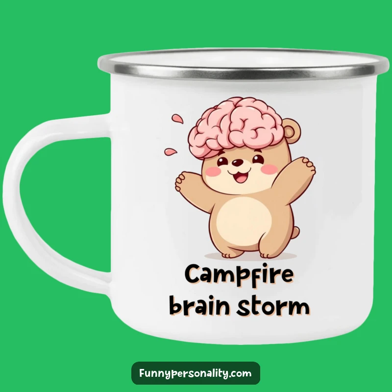 Funny Bear Brain Toss Camping Mug: Durable & Quirky Outdoor Companion
