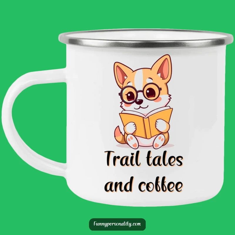 Funny Camping Mug: Monocled Dog Reader Outdoors, Perfect Gift