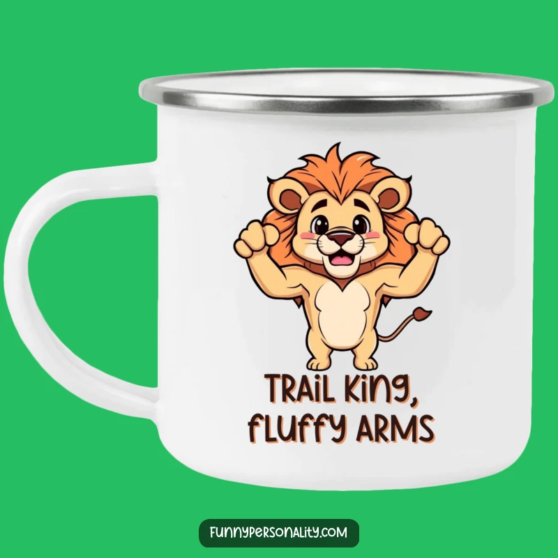 Funny Lion Camping Mug: Flex Your Humor by the Fireside!