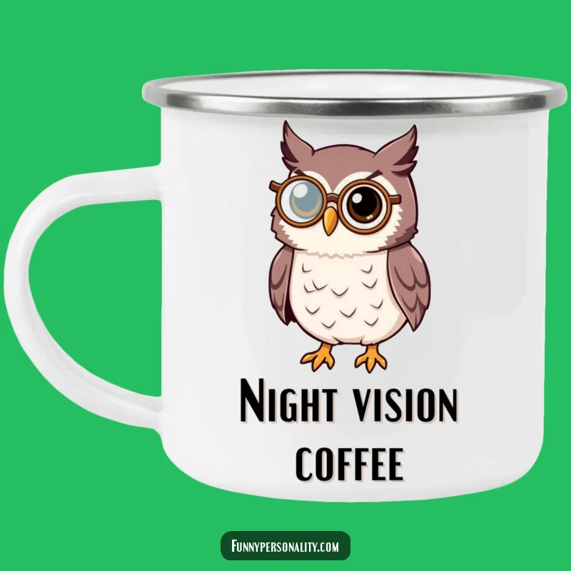 Wise Owl Monocle Camping Mug: Explore Ideas Outdoors, Perfect Intellectual Gift