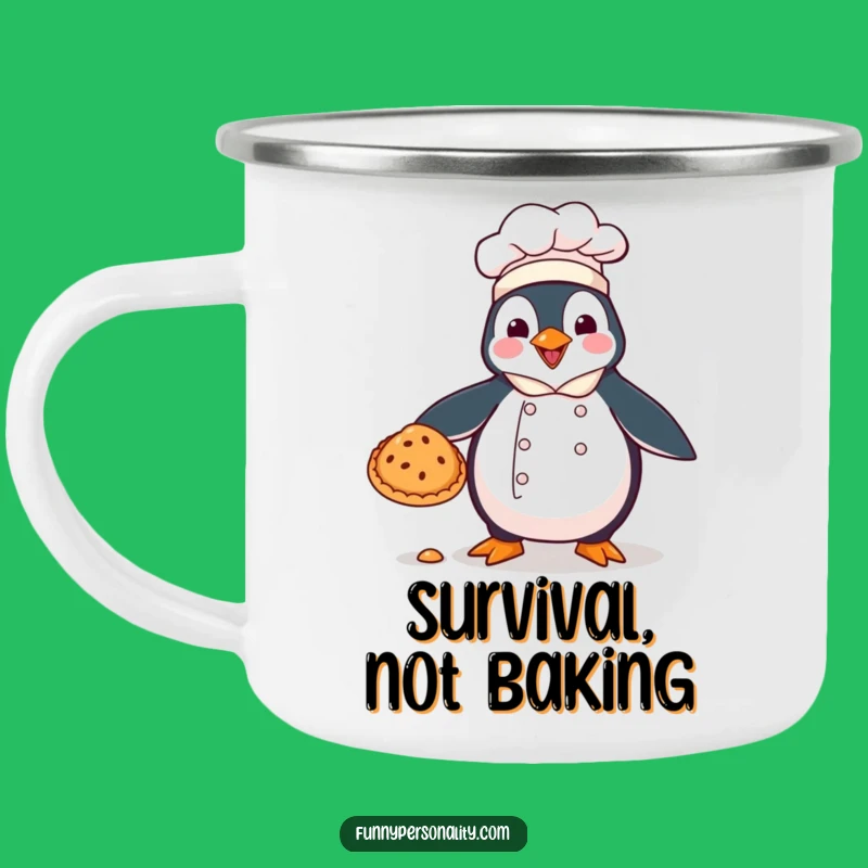 Funny Penguin Chef Camping Mug: Adventure Fuel with a Side of Pie Fails