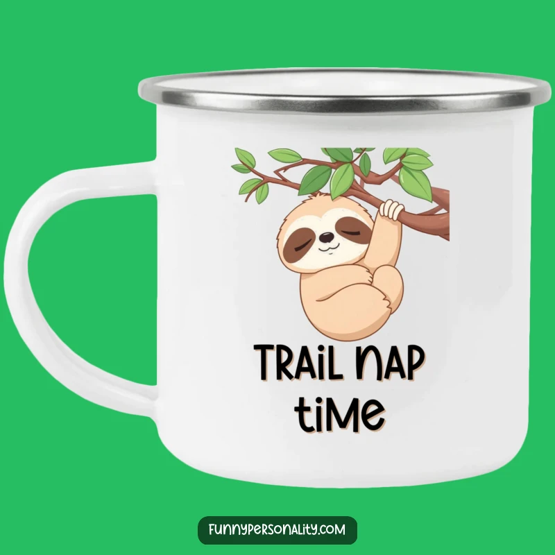 Funny Sleepy Sloth Camping Mug: Serene Adventures, Rugged Funny Gift