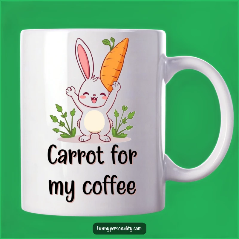 Funny Rabbit Carrot Mug - Happy Winner's Gift for Veggie Lovers