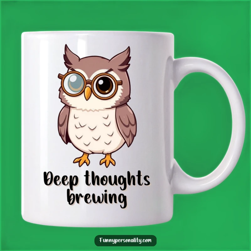 Wise Owl Monocle Mug: Intellectual Design, Perfect Gift for Thinkers
