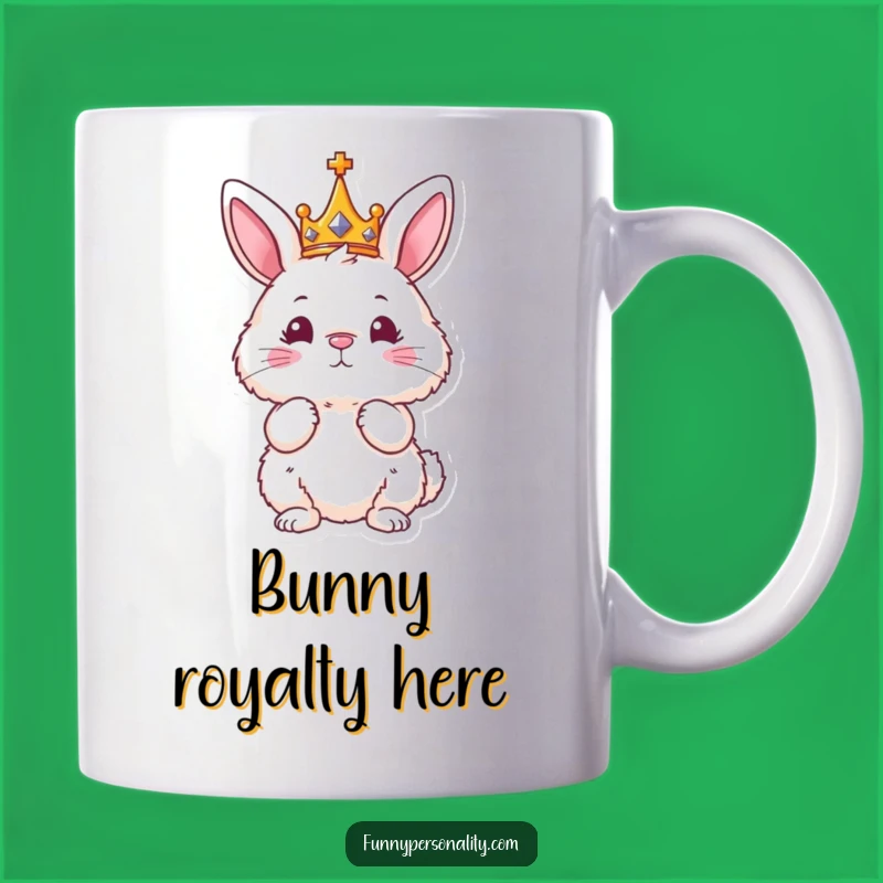 Funny Bunny King Mug - Regal Character Crowned for Royal Humor
