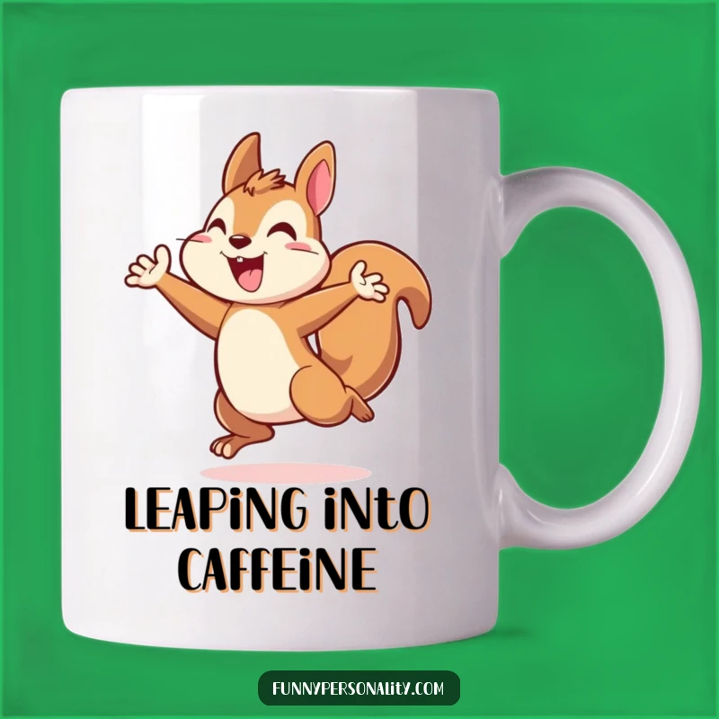Energetic Squirrel Leap Mug: Joyful Victory, Perfect Gift for Go-Getters