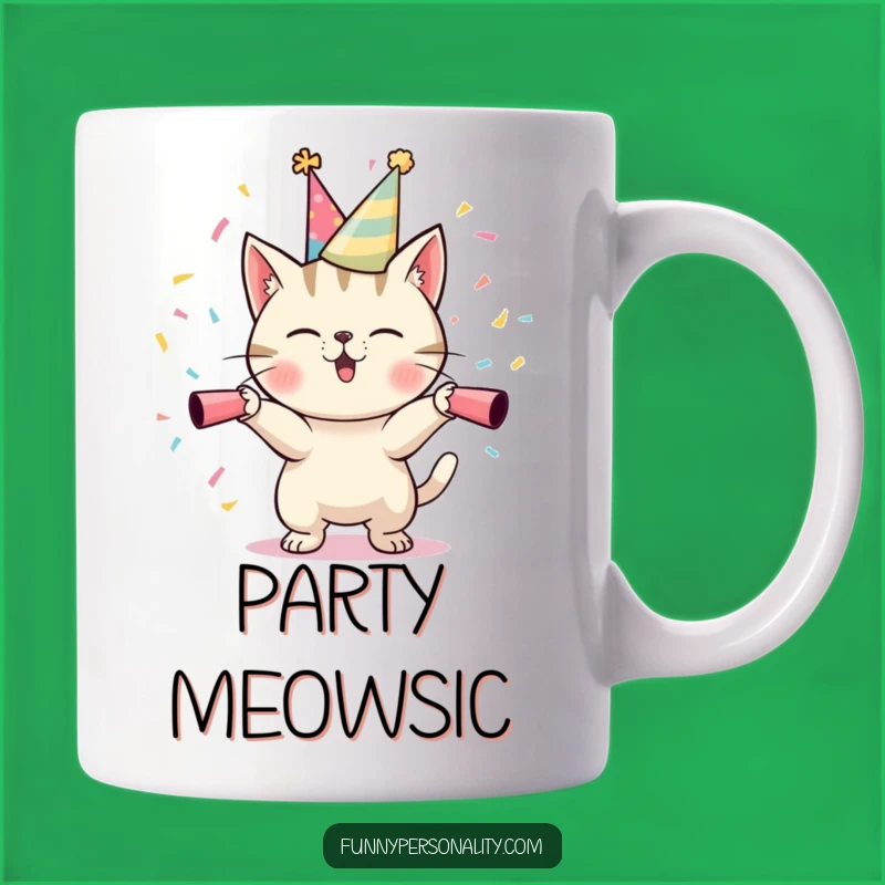 Funny Cat Party Mug: Confetti Chaos, The Purrfect Funny Gift for Party Animals