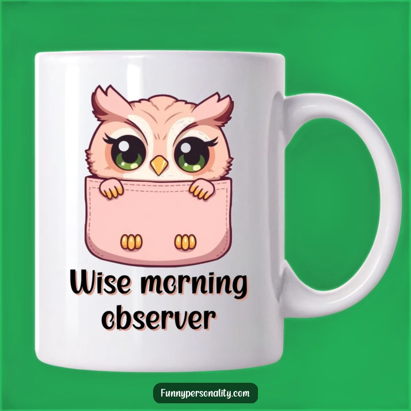 Funny Owl Pocket Mug - Curious Spectator Bird Funny Gift