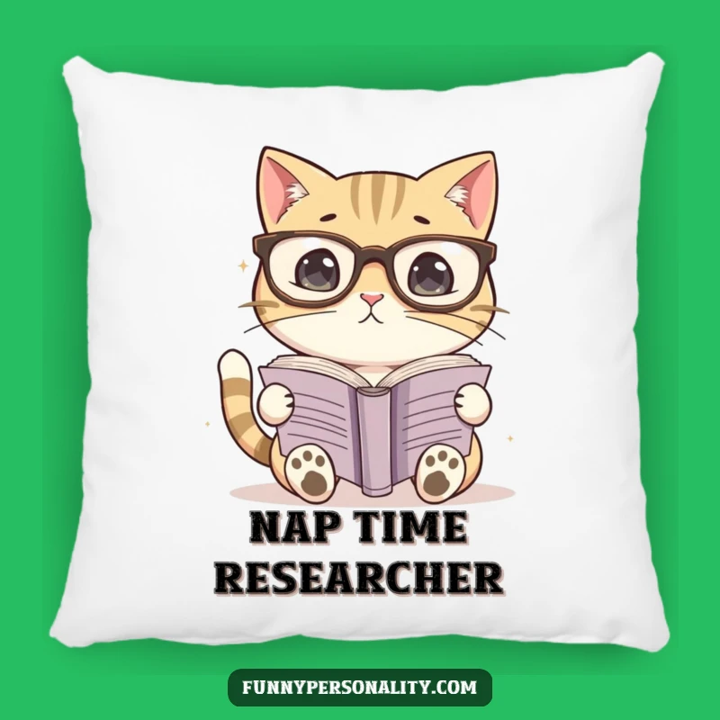 Funny Cat Reader Pillow: Cozy Literary Companion - Perfect Gift