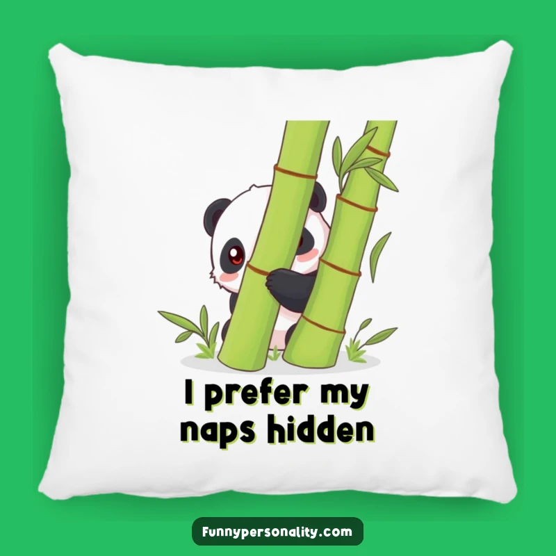Funny Panda Pillow: Soft Shy Panda in Bamboo, Comfy Funny Gift Decor