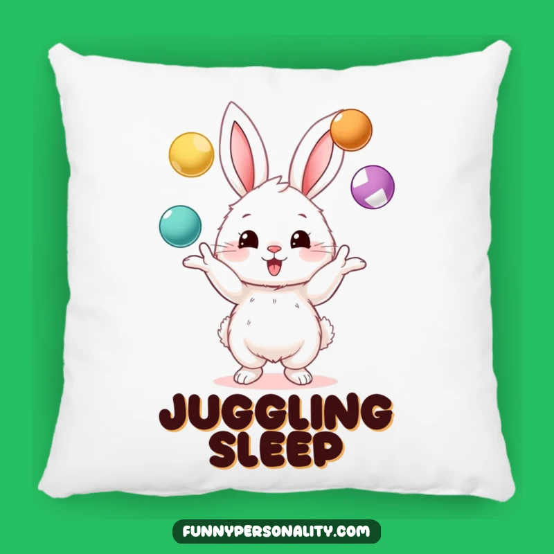 Funny Bunny Juggling Pillow - Soft Cartoon Character Cushion, Comical Gift