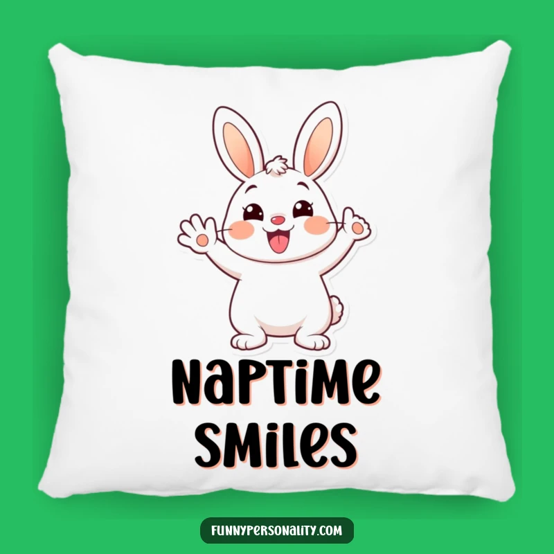 Funny Bunny Pillow: Soft Cartoon Rabbit Cushion, Cheerful Comfort Gift