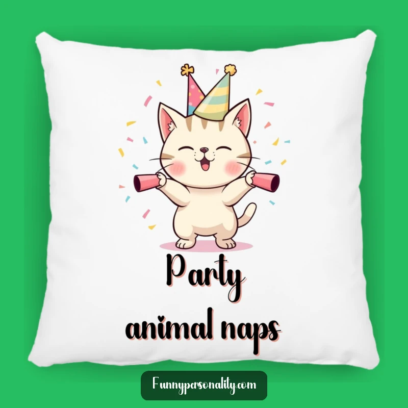 Comfy Funny Cat Pillow: Cozy Comfort with a Festive Confetti Cat Design