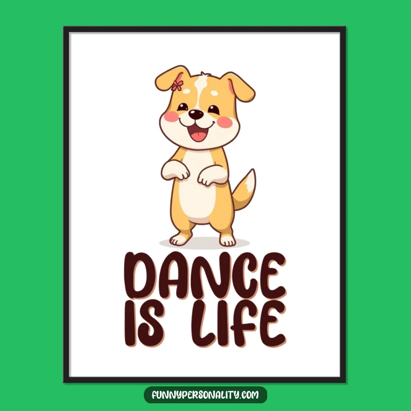 Funny Dog Dance Digital Art Print: Energetic Decor, Perfect Gift