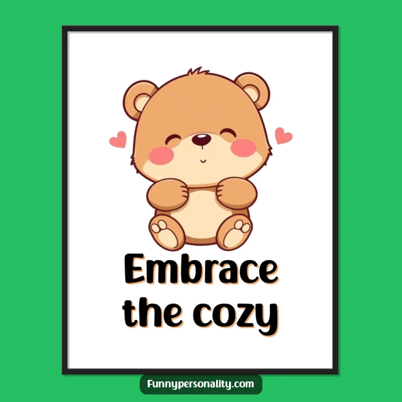 Funny Bear Hug Digital Art: Instant Warmth for Your Walls!