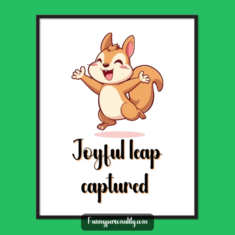 Energetic Squirrel Leap Digital Art: Instant Motivation, Dynamic Decor, Perfect Gift