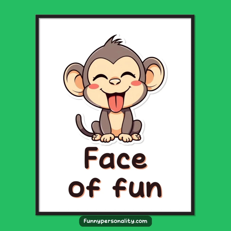 Funny Monkey Face Digital Art - Silly Printable for Instant Prank Decor