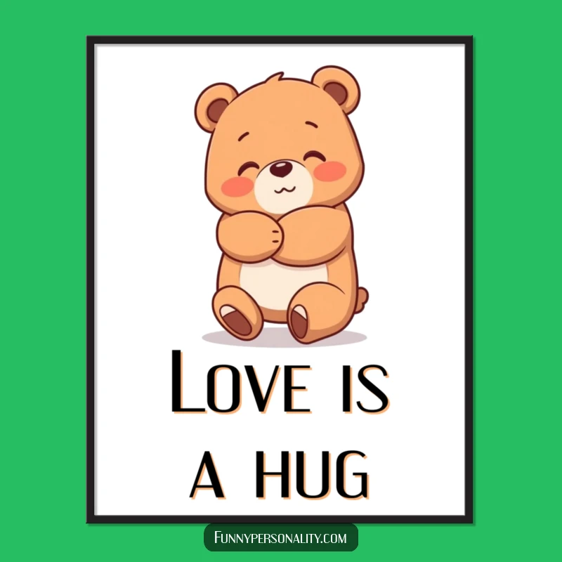 Funny Bear Hug Digital Art: Instant Joyful Hug Wall Decor