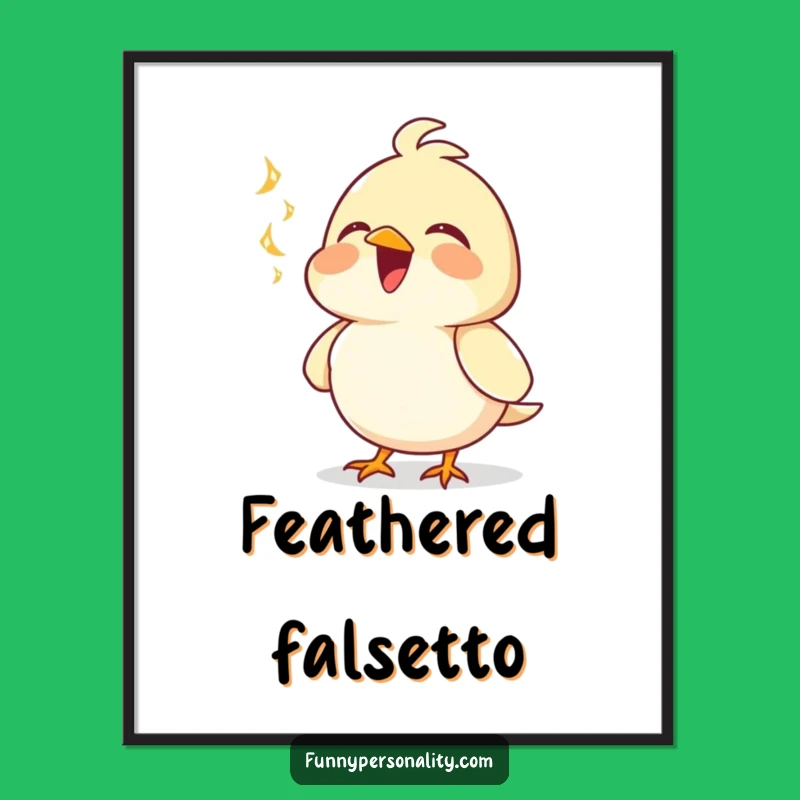 Funny Bird Digital Art - Joyful Singing, Instant Cheerful Decor