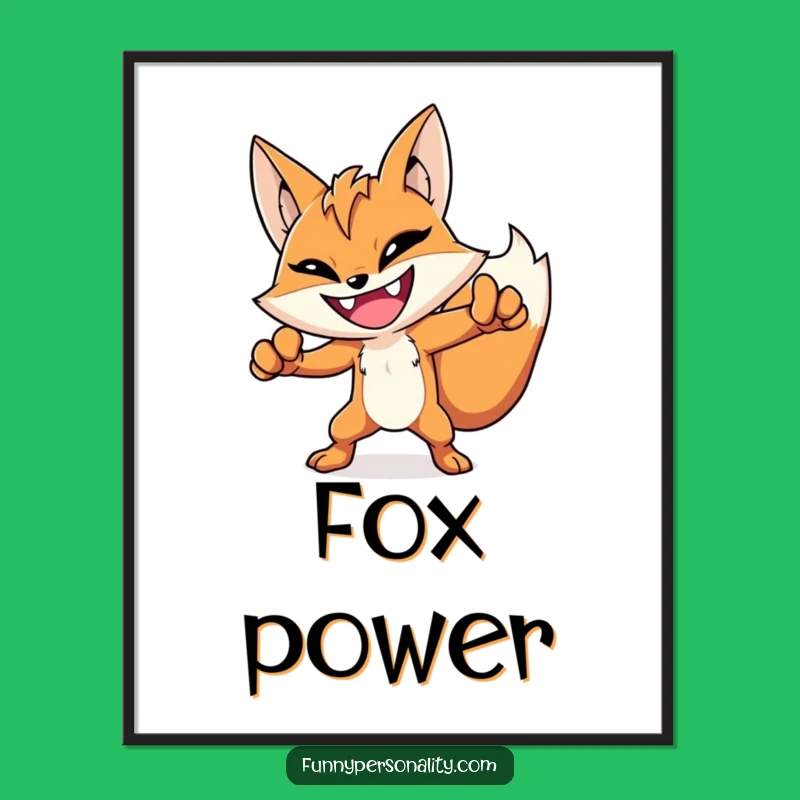 Funny Hero Fox Digital Art Print: Instantly Download Dramatic Heroic Wall Art