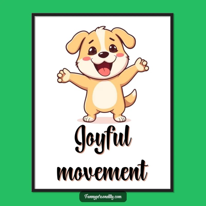 Funny Dog Dance Digital Art: Instant Energetic Decor, Printable Funny Gift