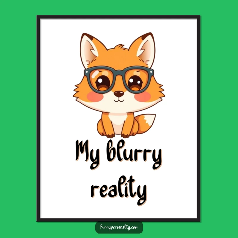 Funny Fox Digital Art Print: Curious Character in Glasses for Your Walls