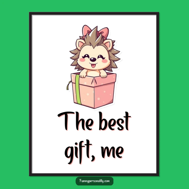 Funny Hedgehog Surprise Digital Art: Hilarious Decor