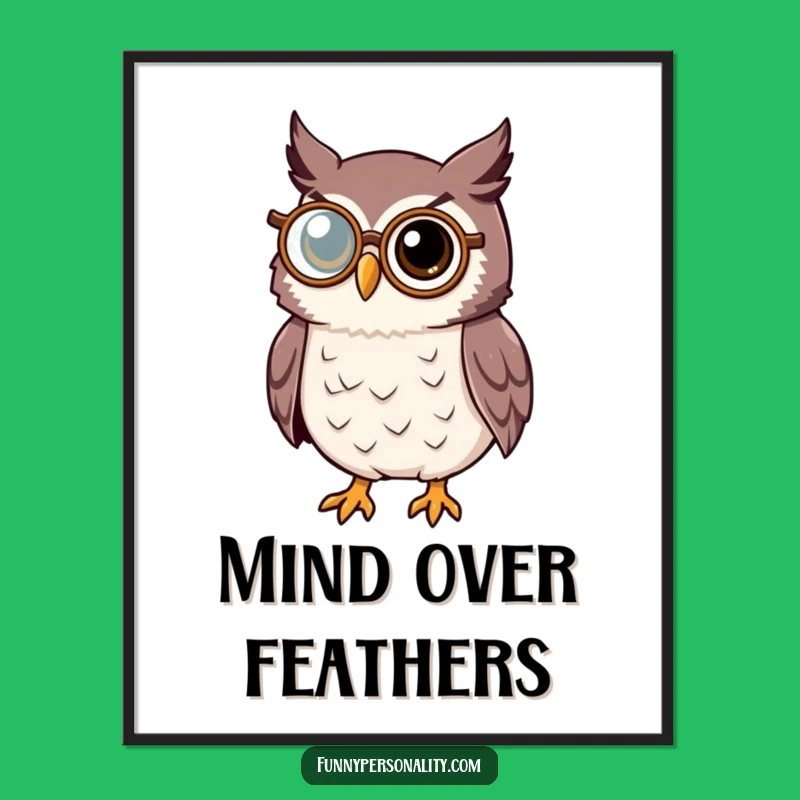 Wise Owl Monocle Digital Art: Instant Intellect, Sophisticated Wall Decor, Perfect Gift