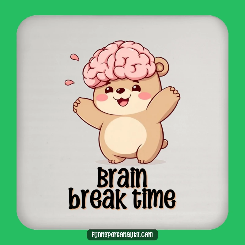 Funny Bear Brain Toss Coaster Set: Quirky Protection for Your Surfaces