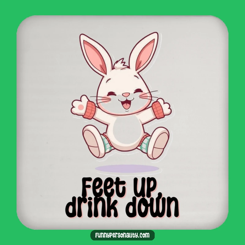 Funny Rabbit Drink Coasters: Protect Surfaces, Sock Style, Perfect Funny Gift Set