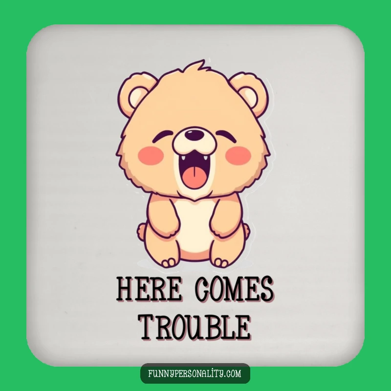 Funny Bear Drink Coasters: Protect Surfaces, Silent Roars, Perfect Funny Gift Set