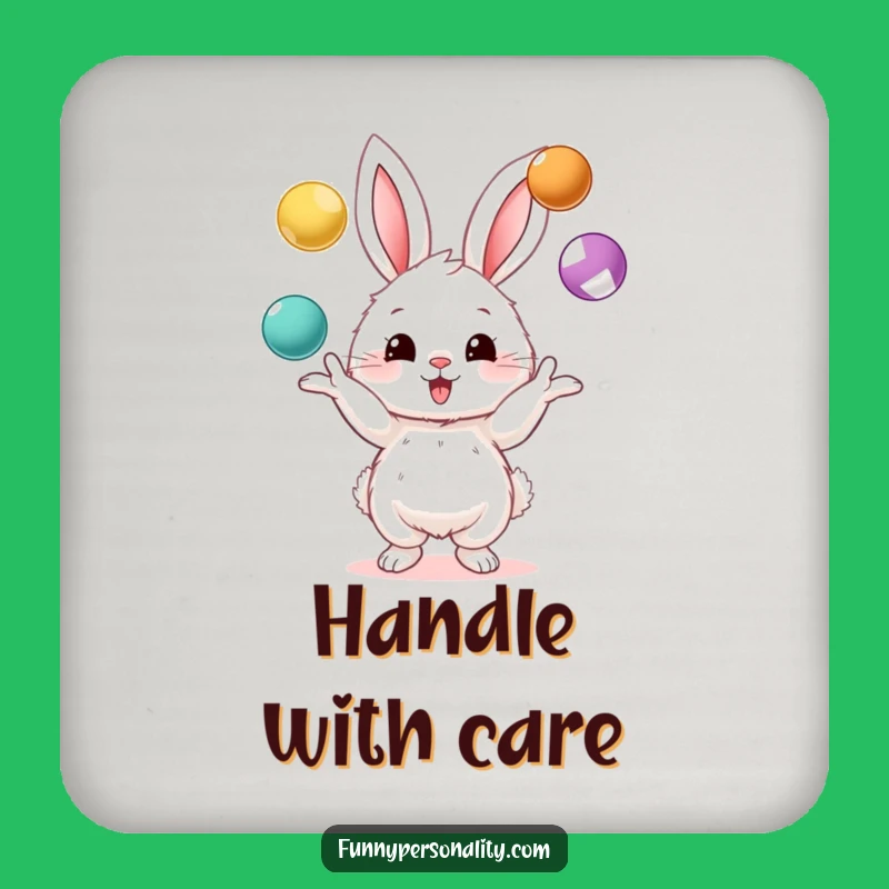 Funny Bunny Juggling Coaster - Cartoon Character Drink Accessory, Ideal Gift