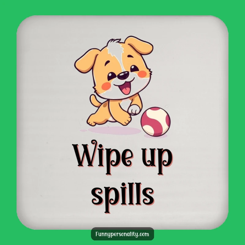 Funny Drink Coasters - Tripping Dog, Protect Surfaces with Humor