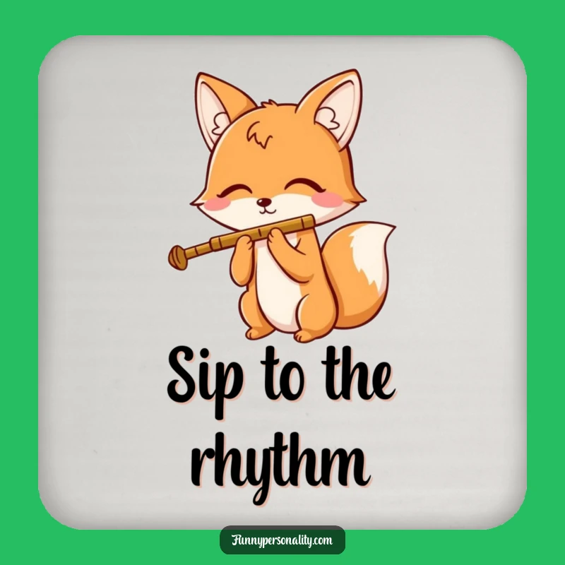 Funny Fox Flute Coaster - Melodious Cartoon Accessory, Ideal Gift