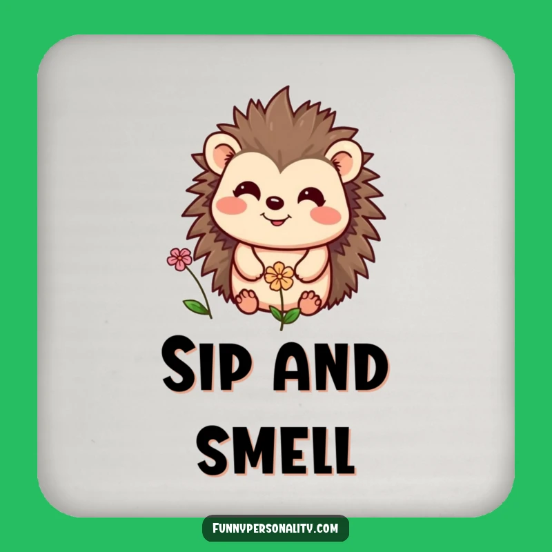 Funny Hedgehog & Flower Coasters: Protect Tables with Cute Humor